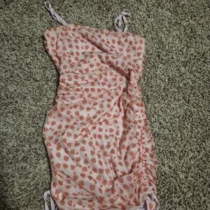 SHEIN Pink Strawberry Print Mini Dress